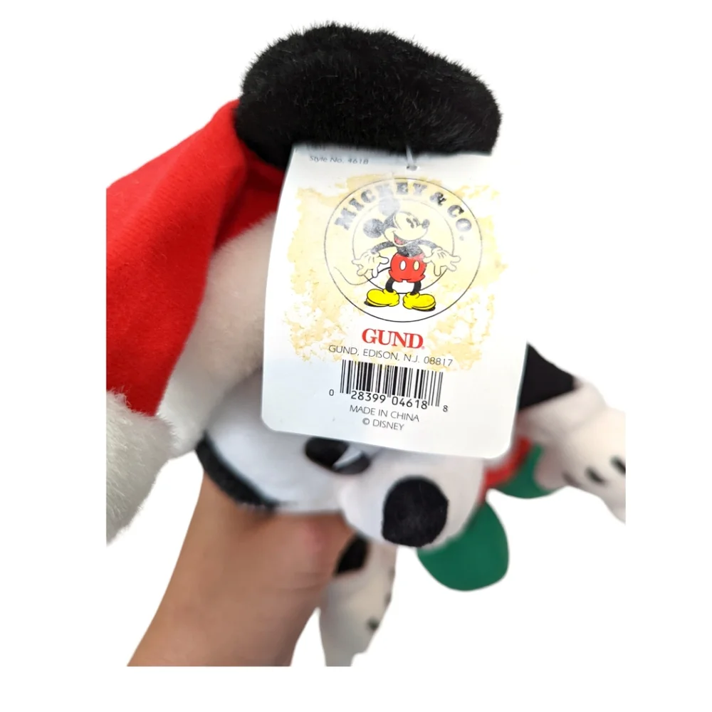 Vintage 90s RARE Disney Gund Mickey Mouse Santa Plush Stuffed Animal NWT